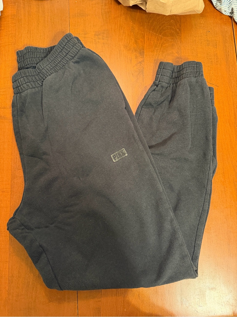 PINK Victoria's Secret Black Kids Fleece Joggers with Subtle Logo